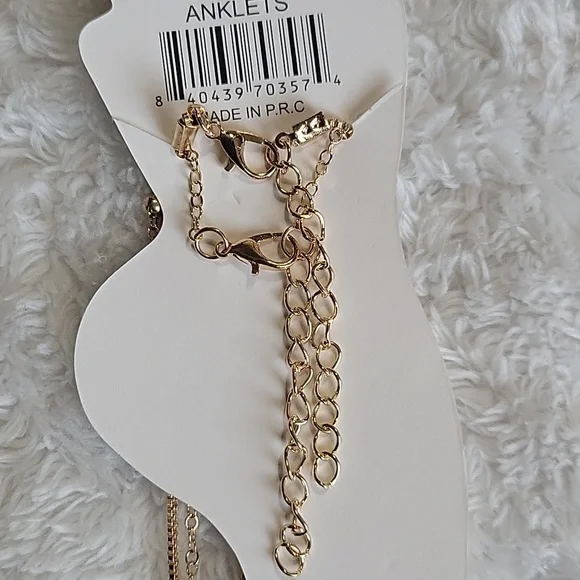 Anklets Gold with Pink Heart Charm - Picture 3 of 4